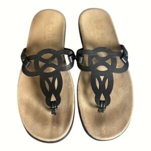 Soul Naturalizer Women’s Janice Black Faux Leather Sandals Size-9M